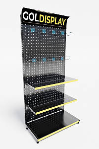 Торговий стелаж перфорований, чорний 900