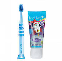 Набор Curaprox Brush-Baby от 3 до 4 лет (зубная паста и синяя щетка), ракета