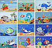 Інтерактивна іграшка зд пазли для дітей з наклейками від 2 років водні тварини, фото 4