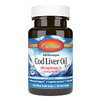 Жирные кислоты Carlson Labs Cod Liver Oil Gems Mini, 100 капсул CN6990 SP