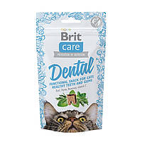 Лакомство для кошек Brit Care Functional Snack Dental 50 г, для зубов GG, код: 6879359