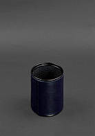 Стакан для ручек в кожаном чехле темно-синий краст BlankNote PZ, код: 8132769