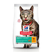 Сухой корм для котов Hill's SCIENCE PLAN Adult Perfect Weight с Куркой - 1,5 кг (052742367309 GG, код: 7664470