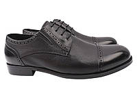 Туфлі чоловічі з натуральної шкіри на низькому ходу на шнурівці Чорні Lido Marinozi 209-21DT GG, код: 7365580
