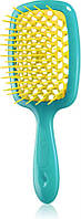 Расческа для волос Janeke Superbrush 1830 the Original Italian Patent бирюзовая с желтым