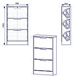 Тумба для взуття Компаніт ТО 23 Бук (59х24х105 см) SC, код: 8019613, фото 2