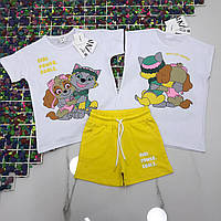 Костюм дитячий із шортами СОБАЧКИ для дівчинки розмір 2-8 років, колір уточнюйте під час замовлення