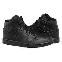 Кроссовки мужские Jordan 1 Mid Triple Black (554724-091) 41 Черный BK, код: 7676801