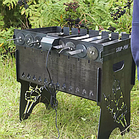 Автоматическая шашлычница на 8 шампуров с электроприводом для мангала автоматические шампура
