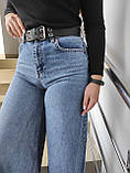 Джинси Sessanta жіночі кльош від бедра широкі 28 блакитні, фото 7