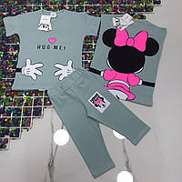 Костюм дитячий футболка з бриджами MINNI MOUSE для дівчинки розмір 2-8 років, колір уточнюйте під час замовлення