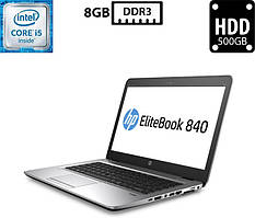 Ноутбук HP EliteBook 840 G1/14"TN(1600x900)/Intel Core i5-4200U 1.60GHz/8GB DDR3/HDD 500GB/Intel HD Graphics 4400/Camera, DP