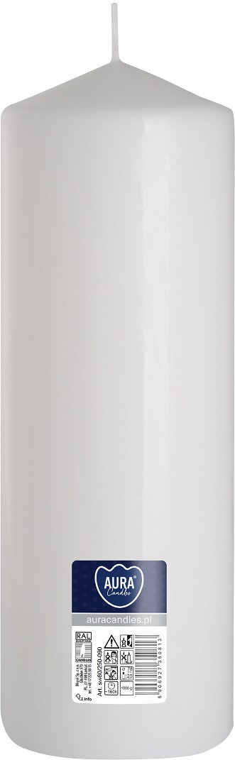 Свічка циліндр біла 25 см (sw80/250-090)