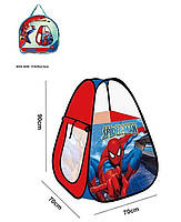 Детская палатка Человек паук в сумке с ручками, палатка с ширмой р.70*70*90см