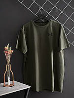 Мужская футболка Under Armour хлопковая хаки / футболка Андер Армор зелоного цвета L