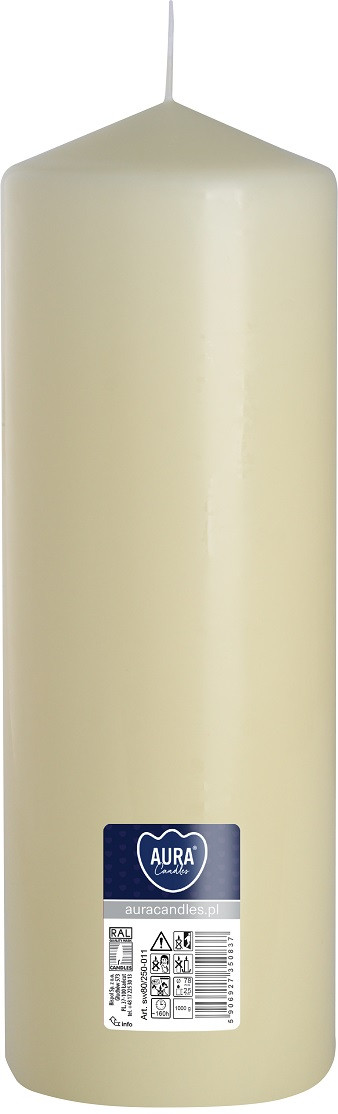 Свічка циліндр кремова 25 см (sw80/250-011)