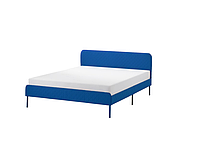 SLATTUM Каркас кровати мягкий, Книса ярко-голубая, 140х200 см, 205.712.68