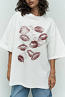 Женская футболка принт губы
