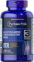 Глюкозамін хондроїтин і МСМ, Double Strength Glucosamine, Chondroitin MSM, Puritan's Pride, 240 каплет