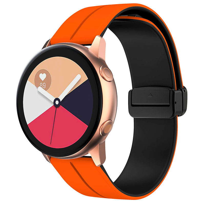Силіконовий ремінець Classy для Smart Watch 20mm Orange / Black, фото 1