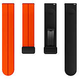 Силіконовий ремінець Classy для Smart Watch 20mm Orange / Black, фото 3