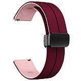 Силіконовий ремінець Classy для Smart Watch 20mm Plum / Pink, фото 2