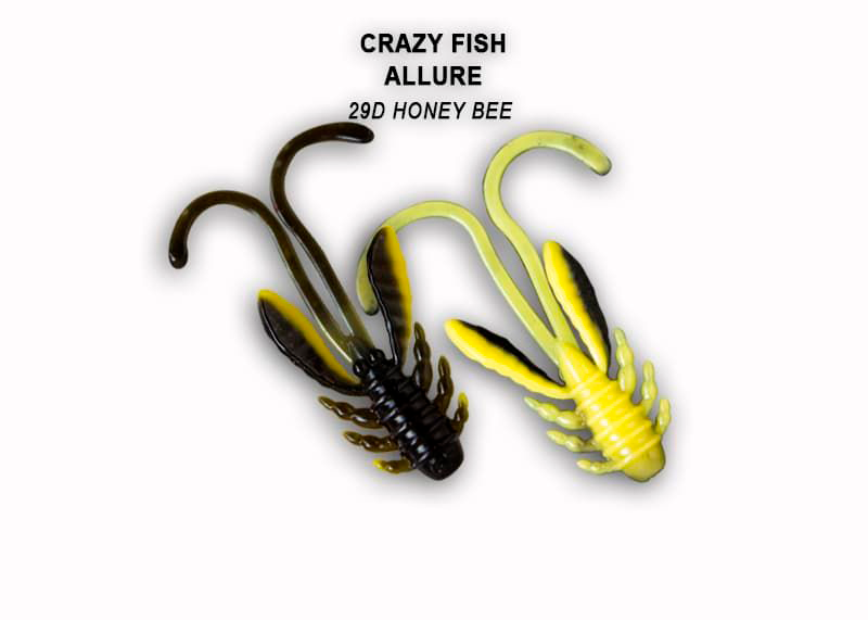 Їстівна силіконова приманка Crazy Fish Allure 1.6" 23-40-29d-6 кальмар, набір 8 шт, для лову форелі, окуня та іншої хижої риби, фото 1