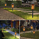 Набір 2шт Декоративний садовий світильник 52см, на сонячній батареї Solar flame / Вуличний ліхтар, фото 7