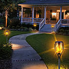 Набір 2шт Декоративний садовий світильник 52см, на сонячній батареї Solar flame / Вуличний ліхтар, фото 8