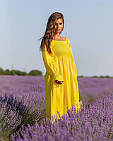 Платье FLS1581 Жёлтое Oversize S-L