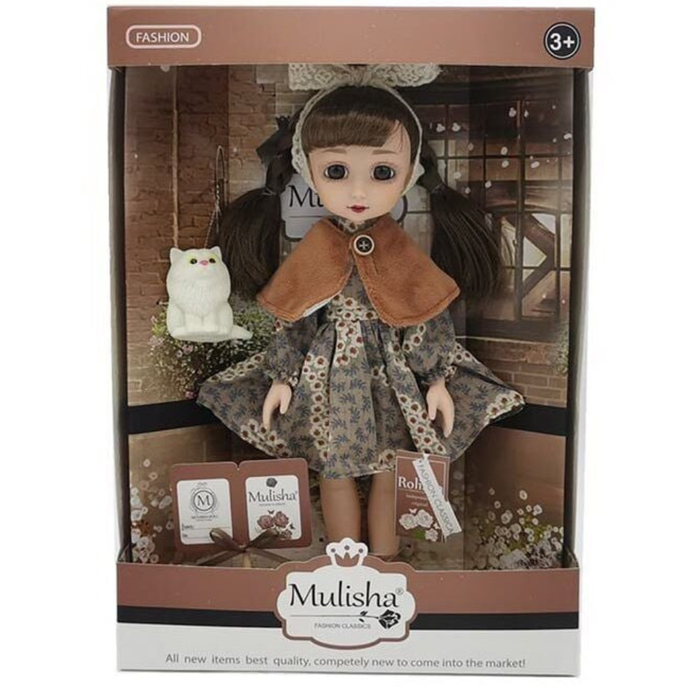Лялька "Mulisha" (висота 30 см, знімне взуття, улюбленець, пов'язка, рухомі частини тіла, в коробці) QJ 105 C, фото 1