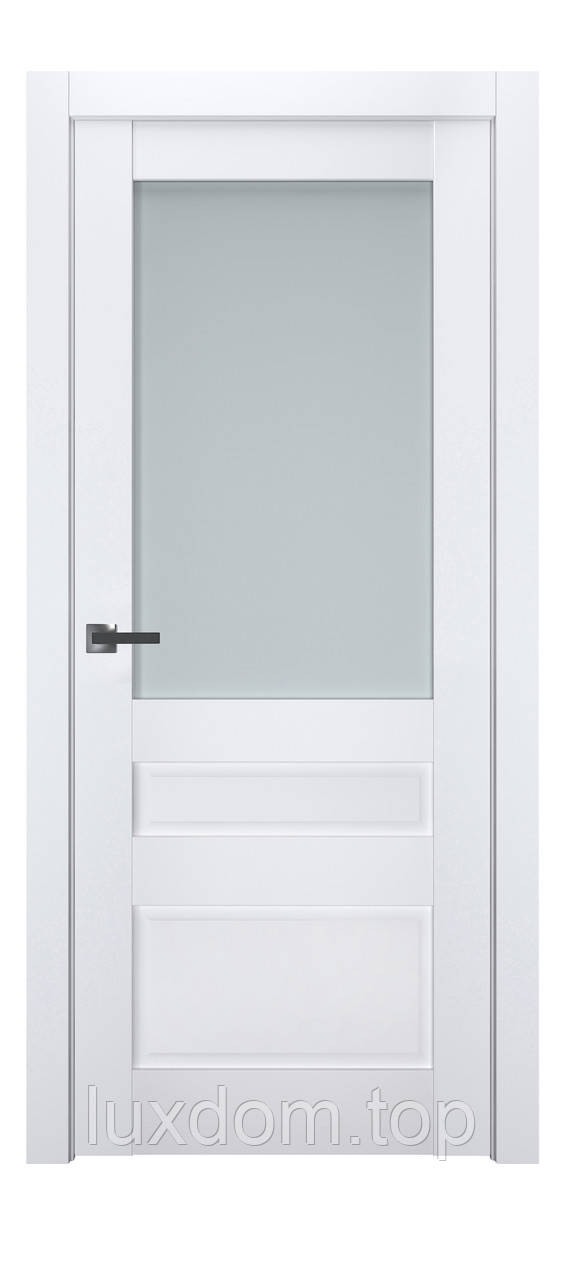 Двері модель 608 Білий мат (засклена) - фото 1 - id-p2163920124