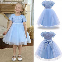 Нарядне плаття на дівчинку блакитне с пайетками зріст 110