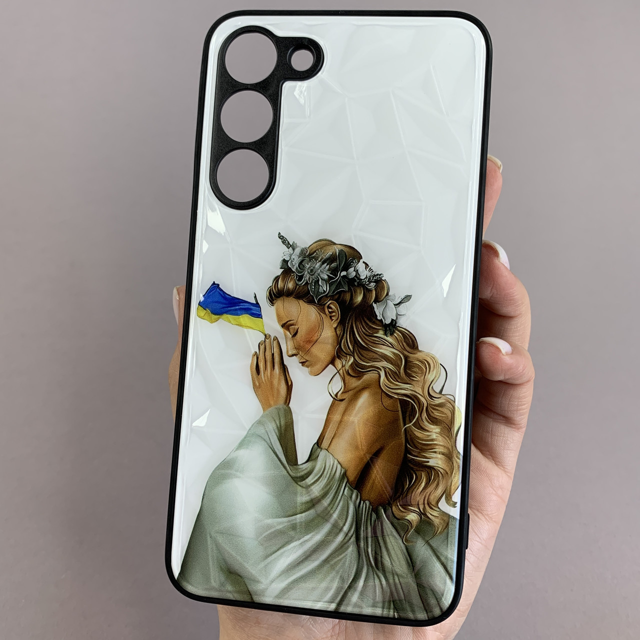 Чохол для Samsung Galaxy S23 Plus патріотичний чохол з українкою дівчинкою на самсунг с23 плюс білий f8e