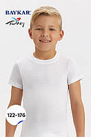 Футболка 2шт для мальчика 100% хлопок Baykar Турция детская однотонная футболочка арт 2222-01 Белый