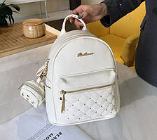 Жіночий міський рюкзак з брелоком міні рюкзачок, набір 2 в 1 рюкзачок + ключниця гаманець