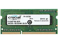 Оперативна пам'ять для ноутбука Crucial 1Rx8 SO-DIMM DDR3 4GB 1600MHz PC3L-12800 1.35v/1.5v