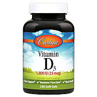 Витамины и минералы Carlson Labs Vitamin D3 1000 IU, 250 капсул DS