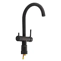 Змішувач для кухні з підключенням до фільтра Qtap Kuchyně 92102UB чорний