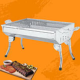 Барбекю гриль для шашлику з нержавіючої сталі переносний складний мангал для відпочинку на природі, фото 2