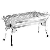 Барбекю гриль для шашлику з нержавіючої сталі переносний складний мангал для відпочинку на природі, фото 4
