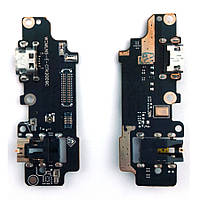 Шлейф Meizu M5 Note M621H с разъемом зарядки, с разъемом наушников и микрофоном - нижняя плата