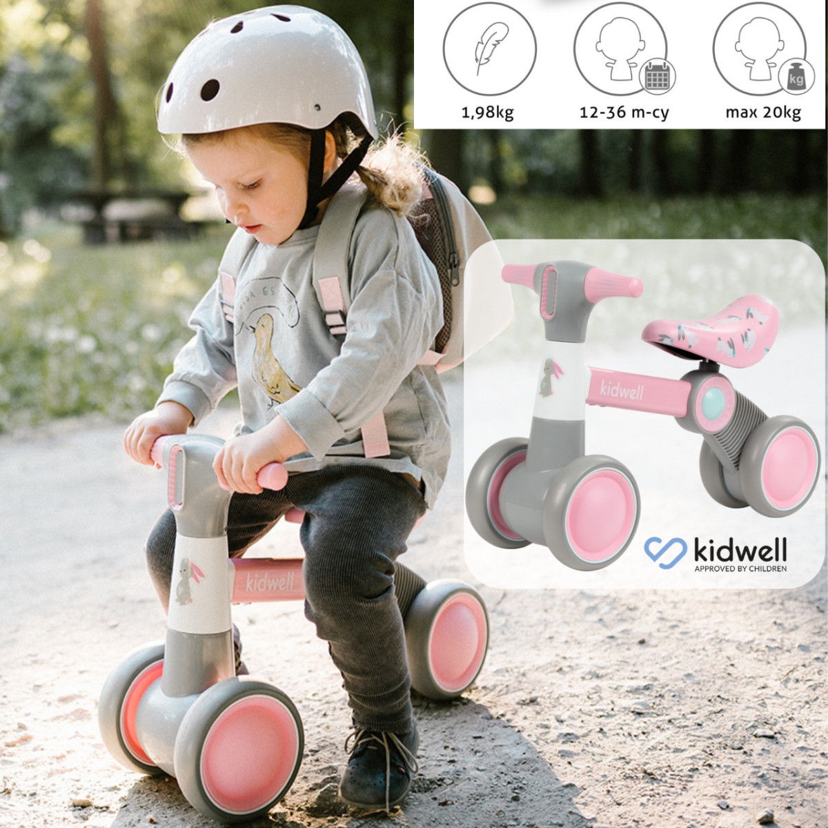 Біговел для дітей від 1 року до 3 років PETITO BUNNY