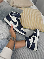 Nike Air Jordan 1 Retro Mid Navy Blue White 3 44