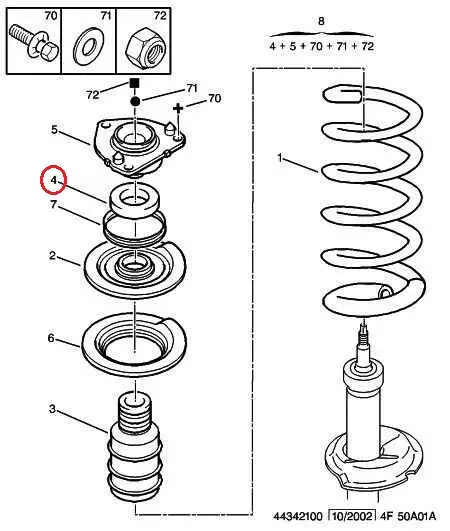 Опорний підшипник амортизатора Fiat Ducato 244, Peugeot Boxer, Citroen Jumper (2002-2006), 1355179080, 503539, SNR, Франція