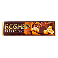Молочно-шоколадный батончик Roshen Double Peanuts 39 г с измельченным арахисом