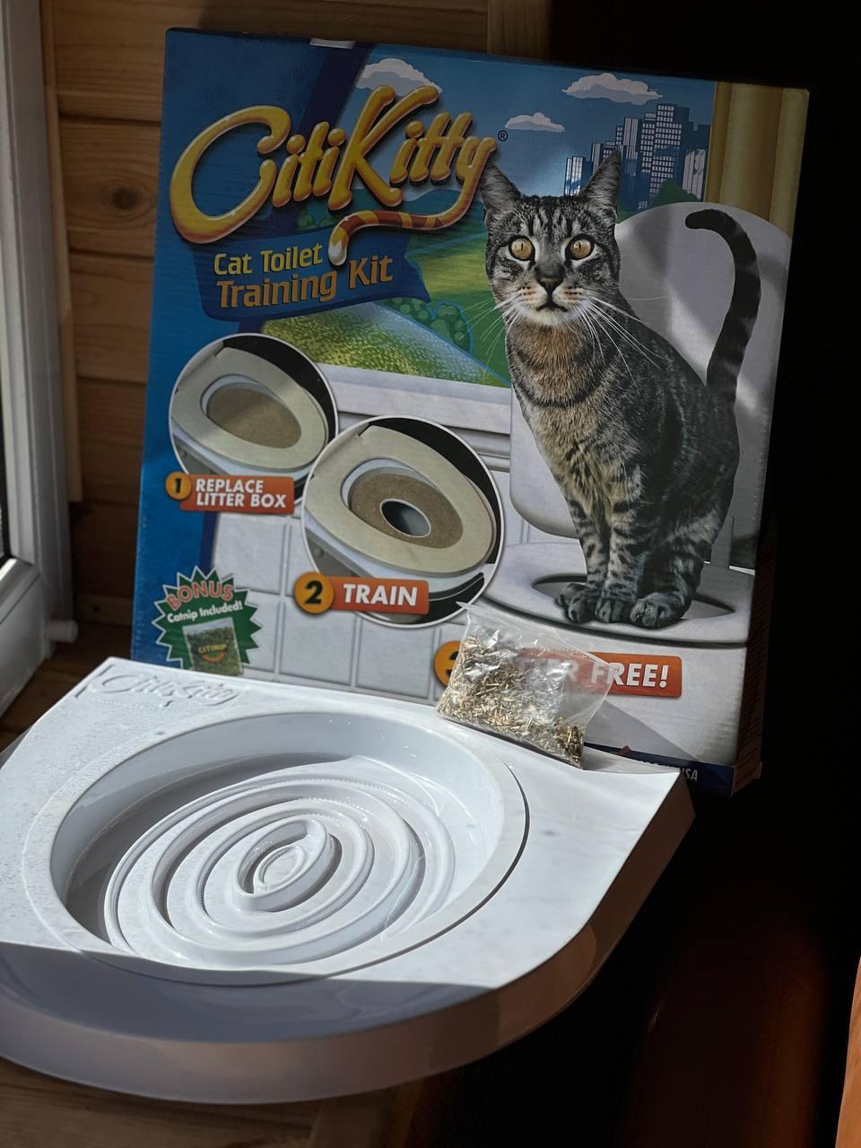 Набір для привчання кішки до унітазу CitiKitty туалет для кота Тренажер для унітазу