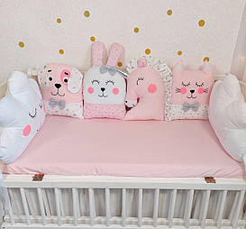 Захисні бортики подушечки звірятка в дитяче ліжечко (ліжко) для немовлят (новонароджених)