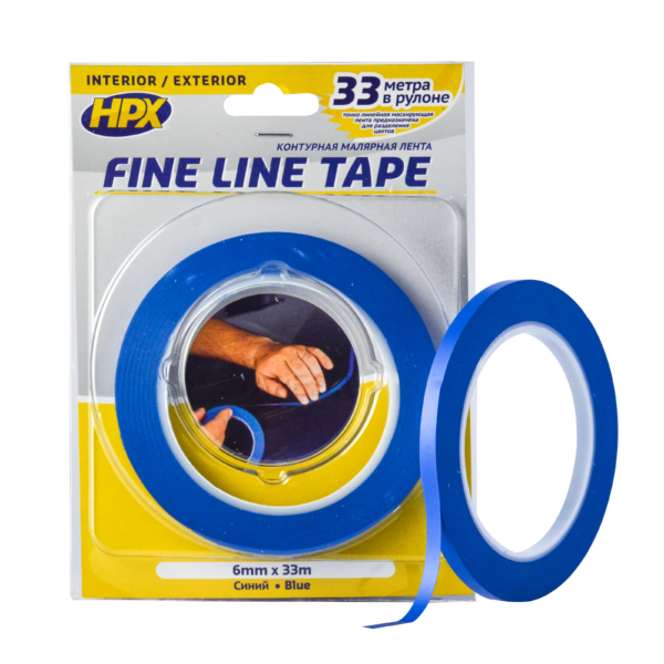 Малярна стрічка HPX FINE LINE вінілова 6мм х 33м