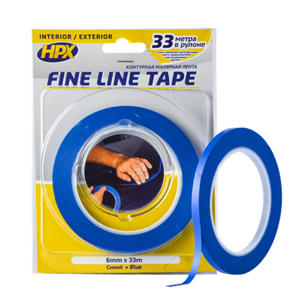 Малярна стрічка HPX FINE LINE вінілова 6мм х 33м, фото 1